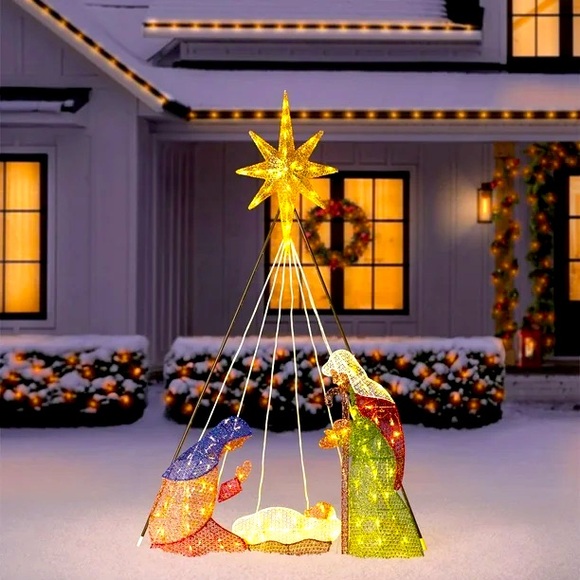 6' Pre-Lit Nativity Scene with Chasing Light - Picture 1 of 4